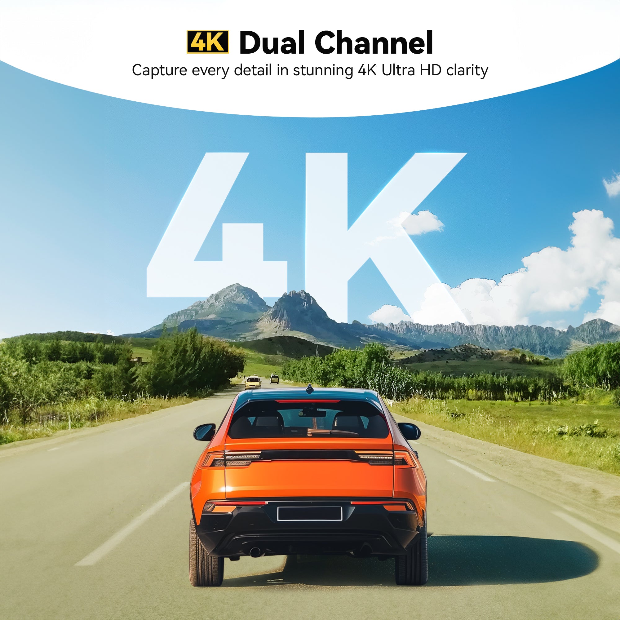 Wolfbox G850Pro Dash Cam | 4K Wifi Car Dash Camera Front and Rear Mirror Dashcam camera WOLFBOX