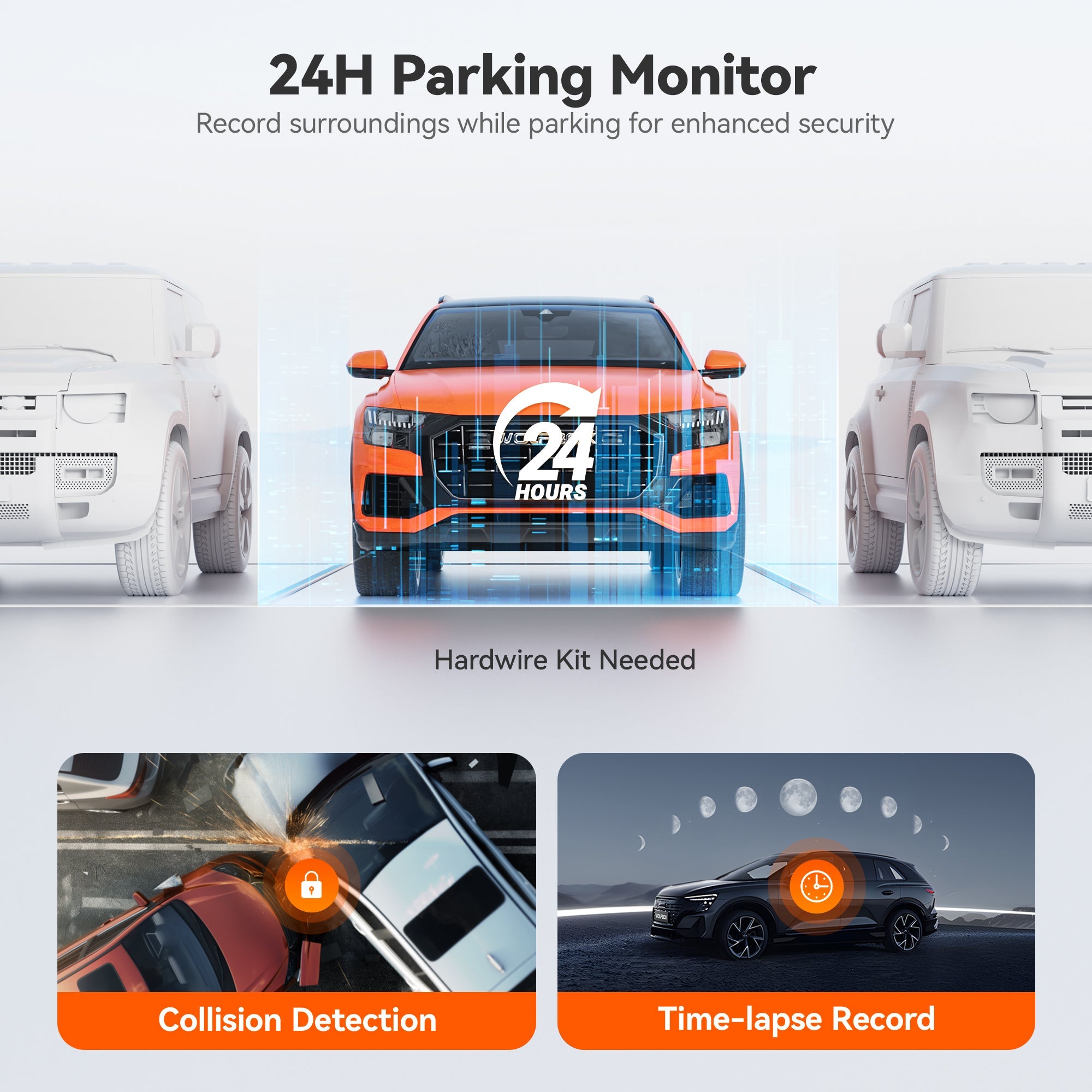 Wolfbox G850Pro Dash Cam | 4K Wifi Car Dash Camera Front and Rear Mirror Dashcam camera WOLFBOX