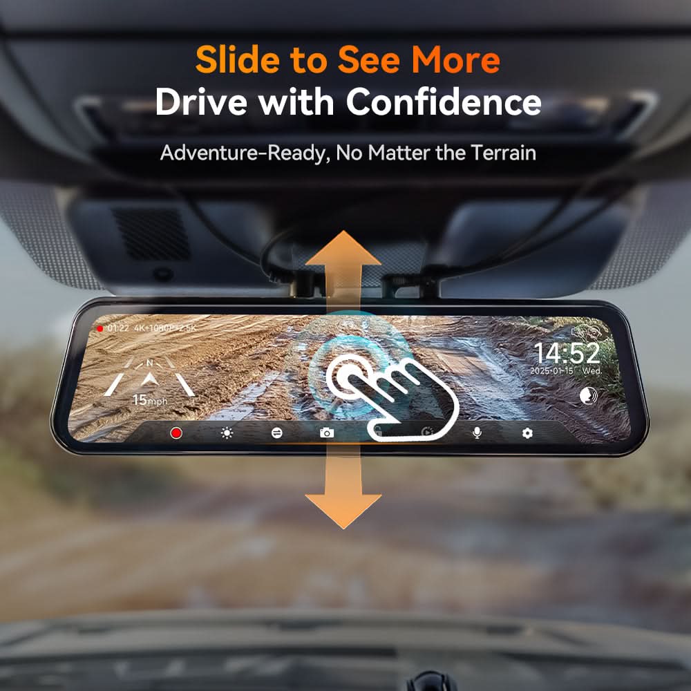 WOLFBOX G900 TriPro Bumper Version 3 Channel Rearview Mirror Cam