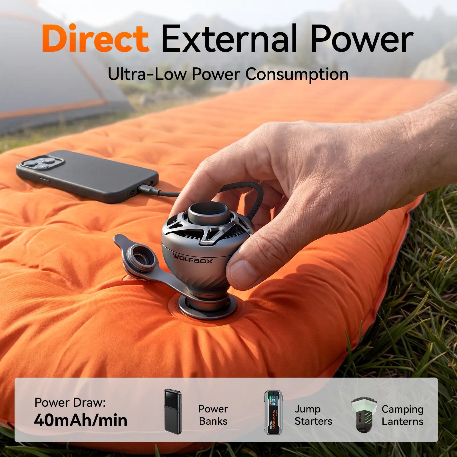 WOLFBOX MegaFlow Mini Portable Air Pump