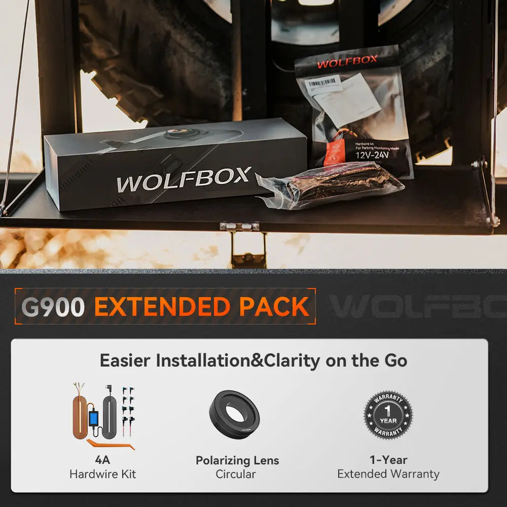 WOLFBOX G900 4K+2.5K Touch Screen Parking Monitoring Dash Cam Smart Mirror