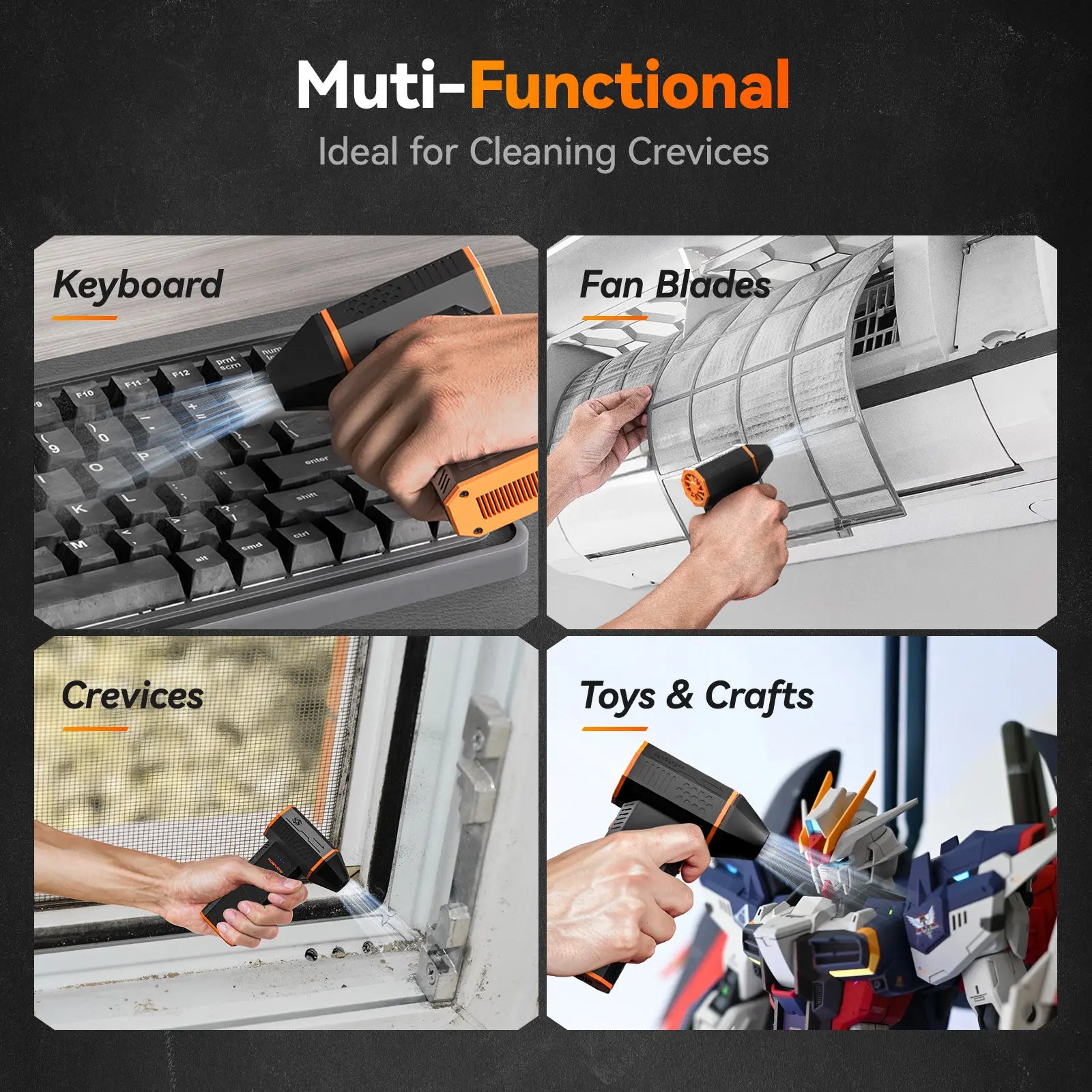 Elektrisk luftdammmoppare – 110 000 varv/min Super Power | WOLFBOX MF50