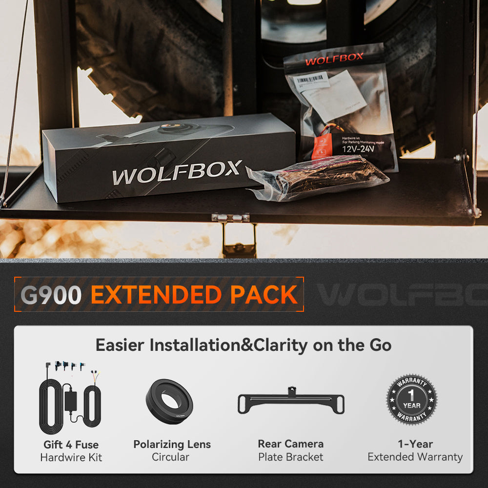 WOLFBOX G900 4K+2.5K Touch Screen Parking Monitoring Dash Cam Smart Mirror