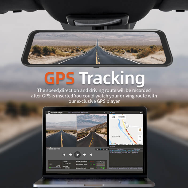 WOLFBOX G850 Rearview Mirror Backup Camera Dash Cam camera wolfboxdashcamera