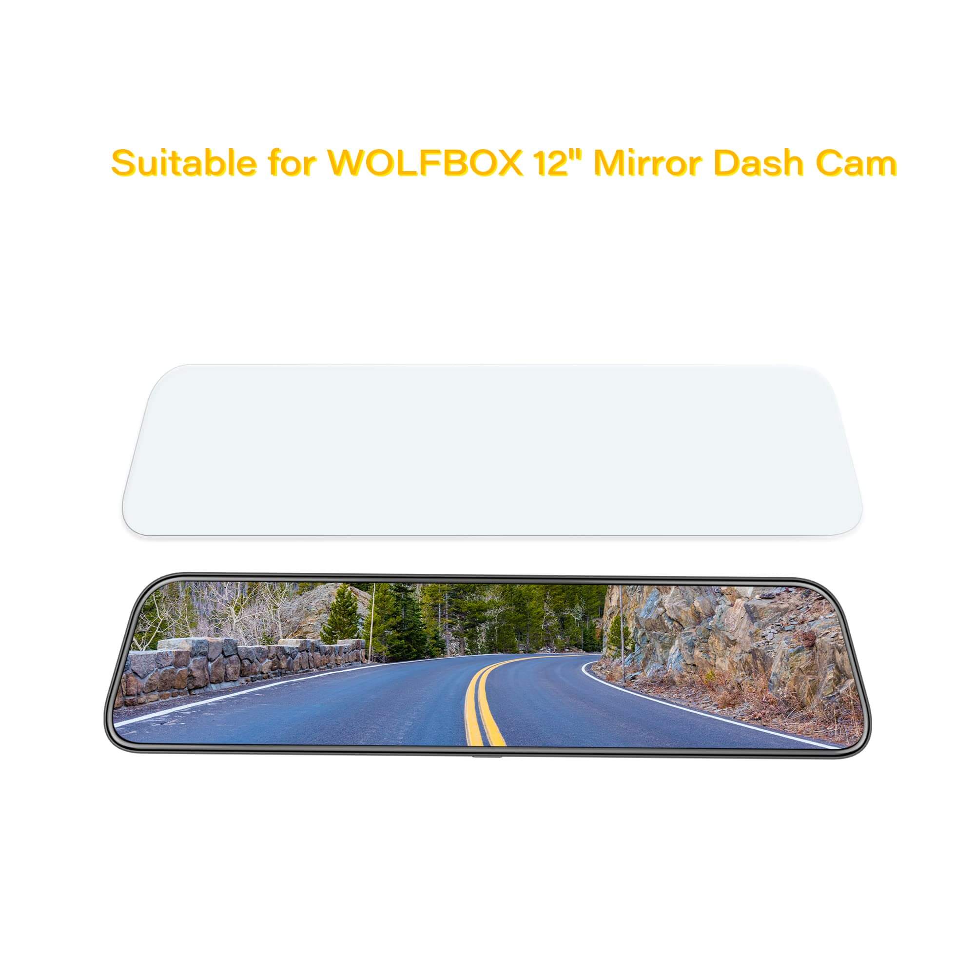 WOLFBOX 12inch Anti-Glare Film for Rear View Mirror Camera  wolfboxdashcamera