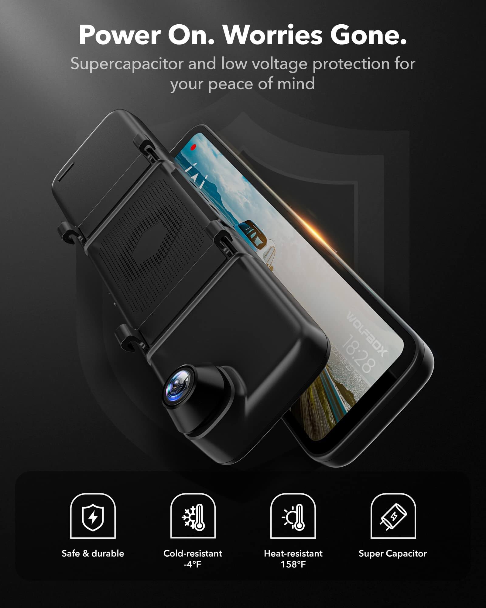 WOLFBOX G890 3 Channel Mirror Dash Cam with GPS camera wolfboxdashcamera