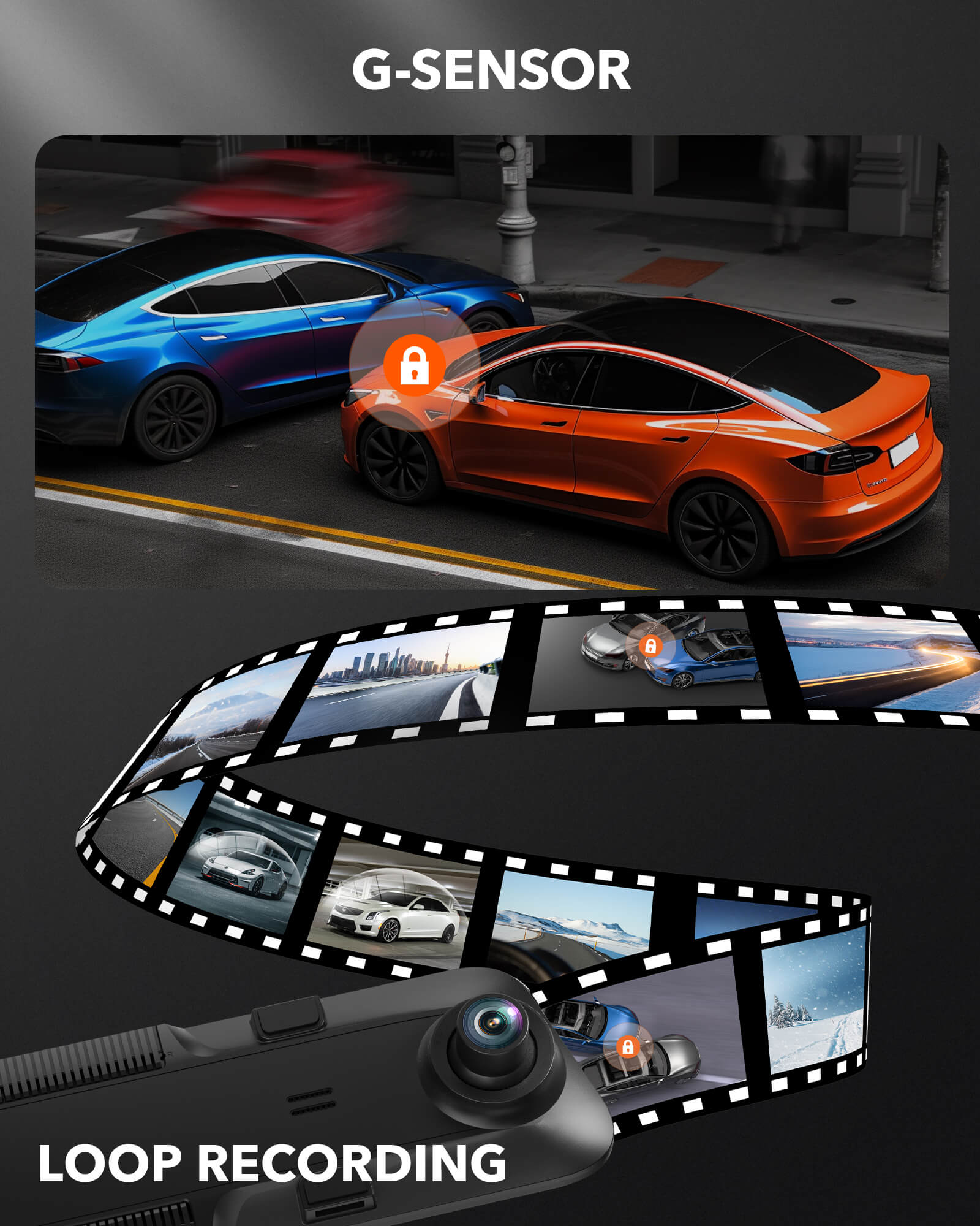 WOLFBOX G840H Wi-Fi Rear View Mirror Dash Cam camera wolfboxdashcamera
