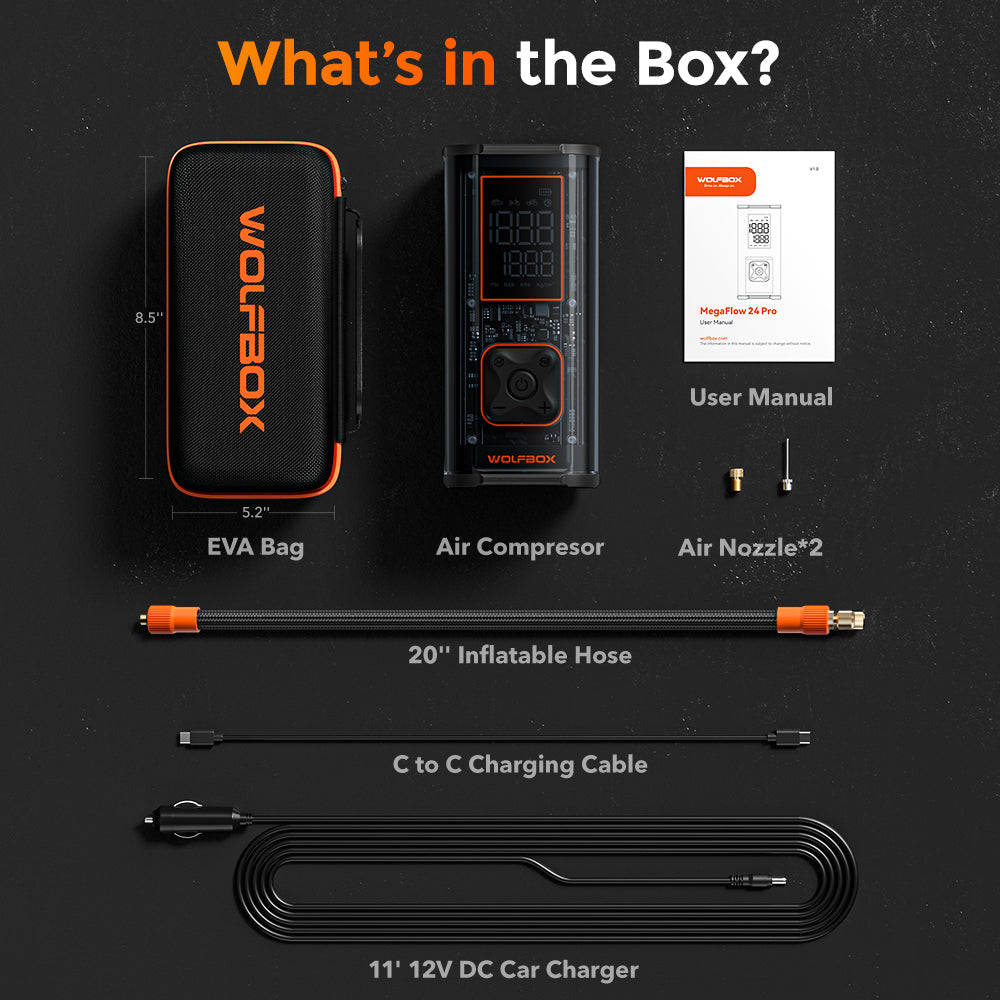 WOLFBOX MegaFlow 24 Pro Portable Tire Inflator  WOLFBOX   