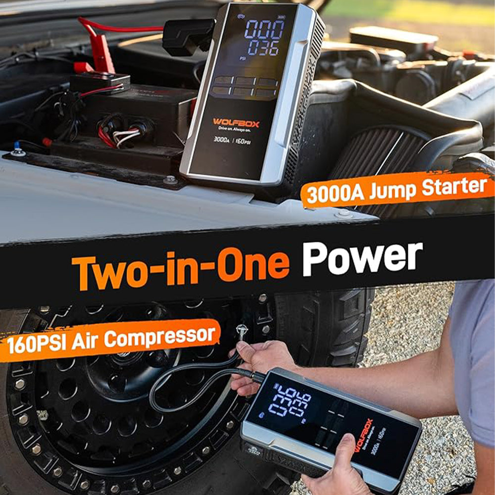 WOLFBOX MegaVolt16 Air Portable Two-in-One Jumper Starter with Air Compressor