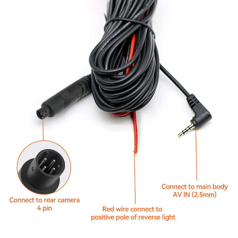 WOLFBOX 33/50 Feet Rear Camera Longer Replacement Cables for G900pro
