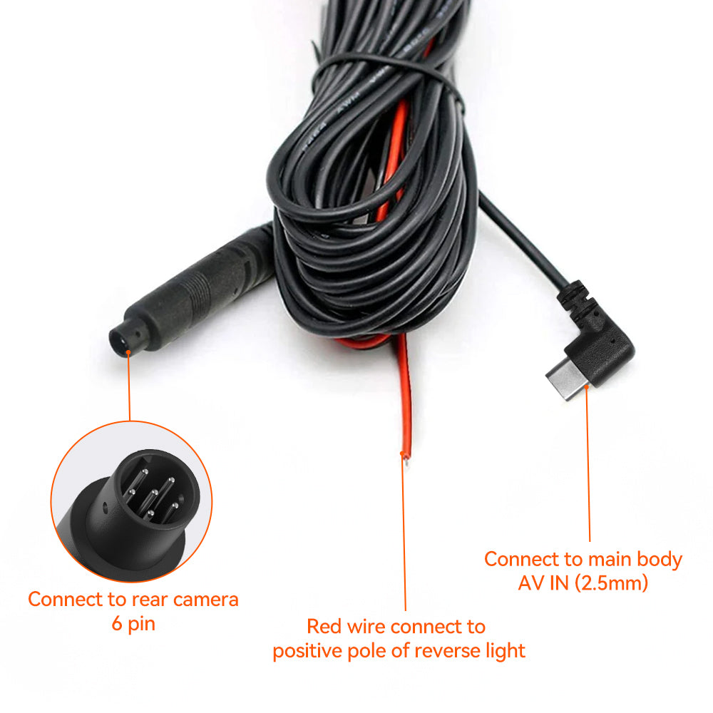 WOLFBOX 33/50 Feet Rear Camera Longer Replacement Cables for G900pro