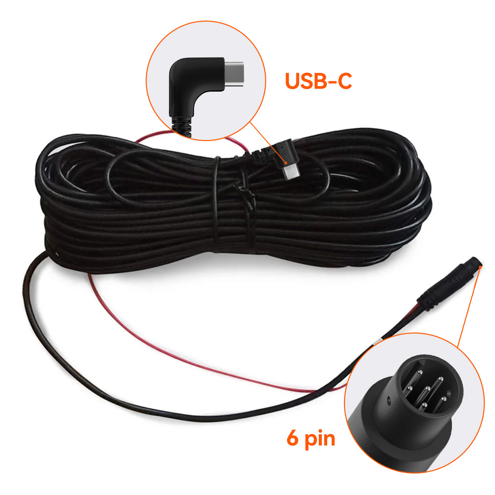 WOLFBOX 33/50 Feet Rear Camera Longer Replacement Cables for G900Pro/G900TriPro
