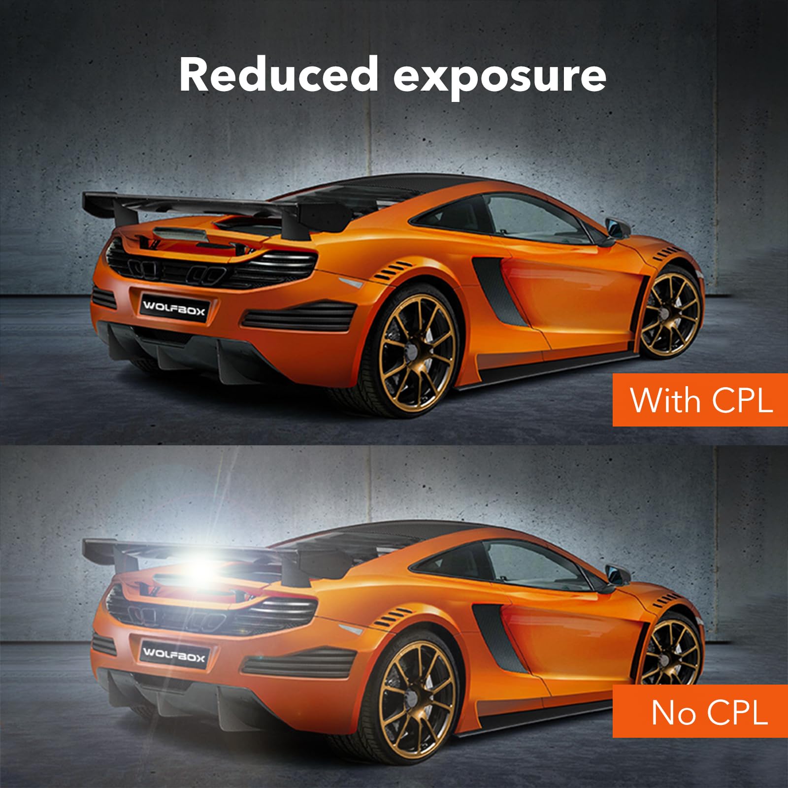 WOLFBOX circulair polariserende lens voor G840S/G850/G900/G840H spiegel dashcam