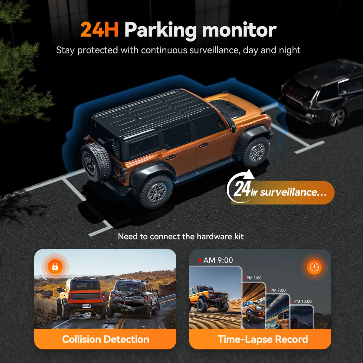 G900 TriPro 4K+2.5K+1080P 3 Channel Cabin Monitor Mirror Dash Cam