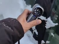 Electric air duster blowing snow, fire ashes, car dust, and leaves — multi-scene cleaning demonstration