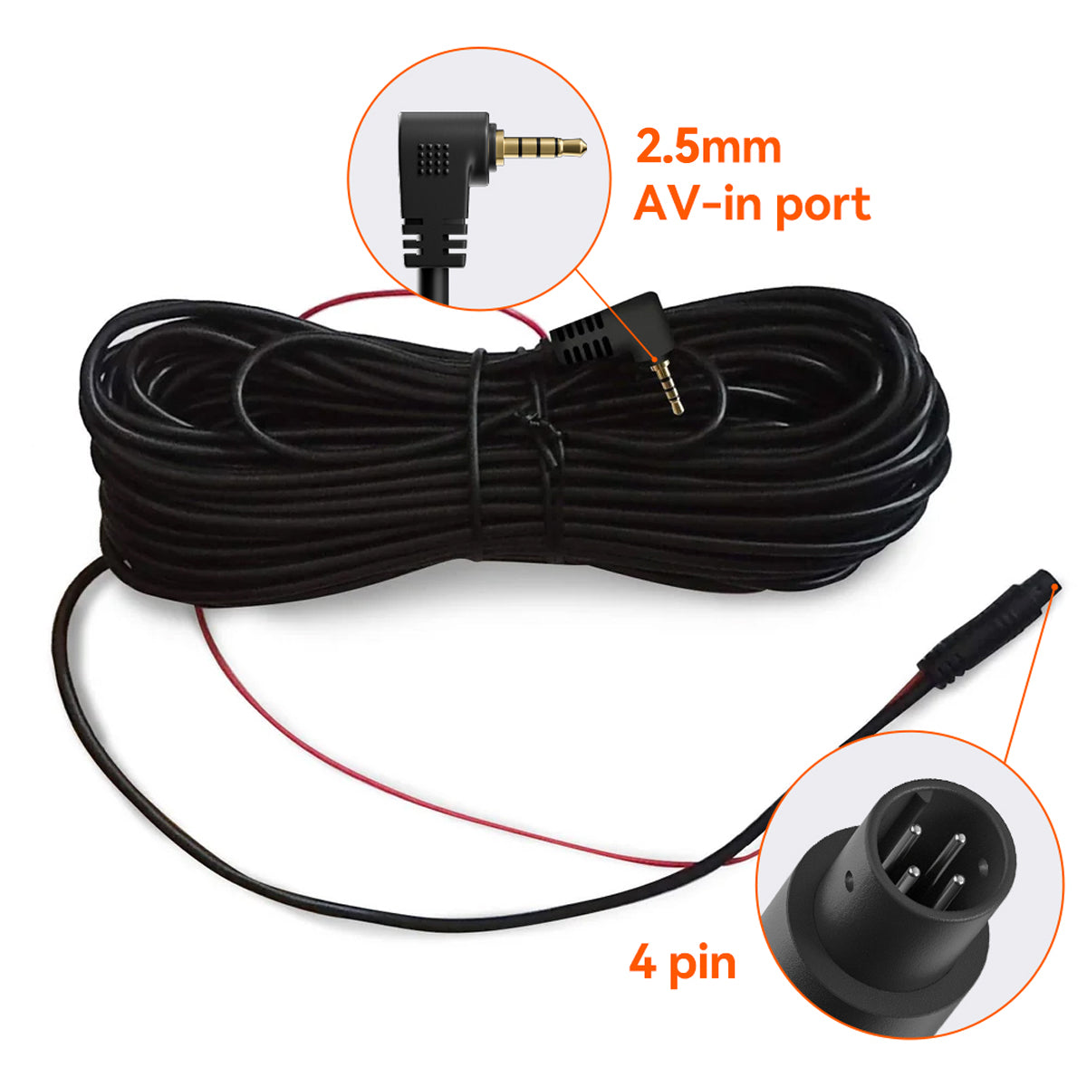 WOLFBOX 33/50 Feet Rear Camera Longer Replacement Cables for G900Pro/G900TriPro
