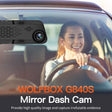 WOLFBOX G840S 12″ 4K Mirror Dash Cam 2160P Full HD Smart Rear View Cam
