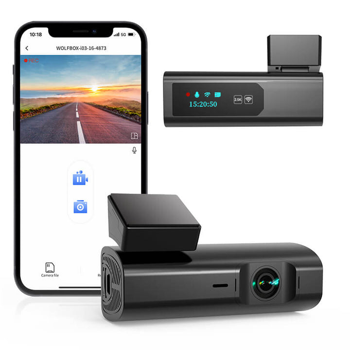 i03 | Built-in WiFi 2.5K Front&Full HD 1600P Recorder Dashboard APP Control camera wolfboxdashcamera Default Title  